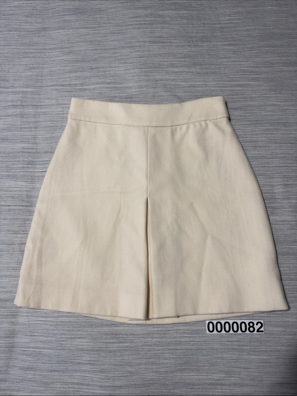J. Crew 100% Wool A-Line Mini Pleated Skirt Cream Beige Off-White Minimalist 00
